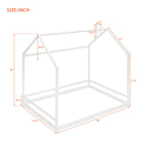 Bellemave Montessori Full House Bed Frame for Toddlers - White Wooden Floor Bed for Kids Bellemave