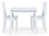 Humble Crew, White Kids Wood Square Table and 2 Chairs Set Humble Crew