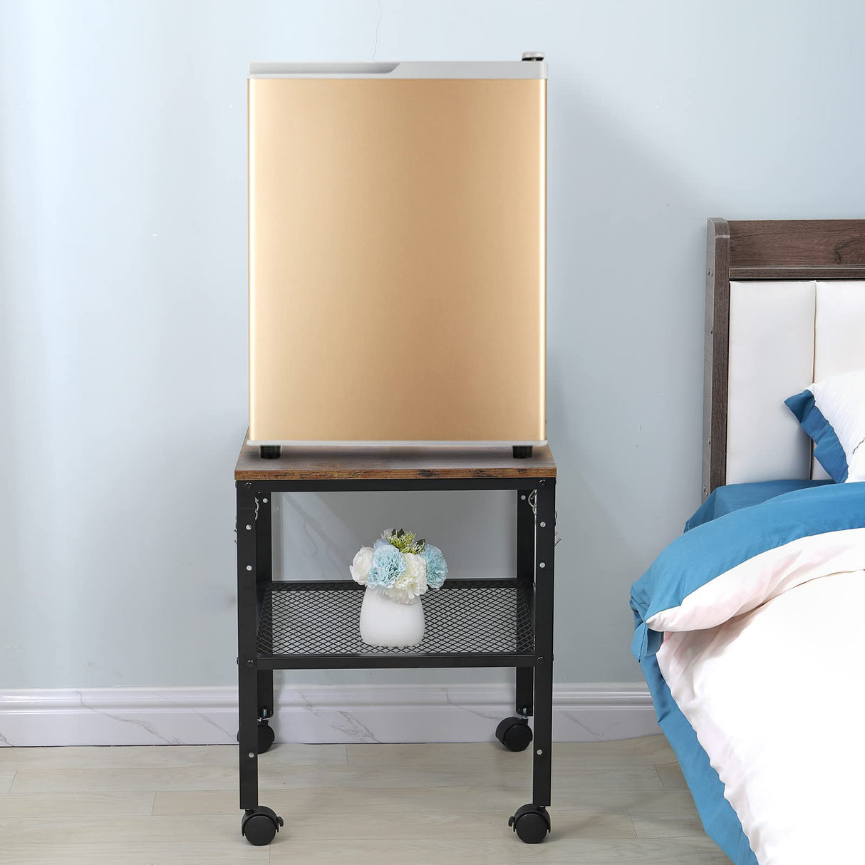 Rustic End Table, 2-Tier Side Table with Adjustable Height Shelf, 19.7" x 19.7" x 24", 143 lb Weight Capacity, Great for Mini Fridge Stand, Printer Stand, Aquarium Stand, Nightstand, Coffee Table onlytak