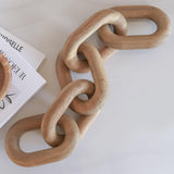 Product Elevations Wooden Chain Link Decor - 21" Long Decorative Knot for Shelf Decor - Natural Wood Chain Decor for Coffee Table - Modern Farmhouse & Rustic Housewarming Gift (Light Brown) Product Elevations