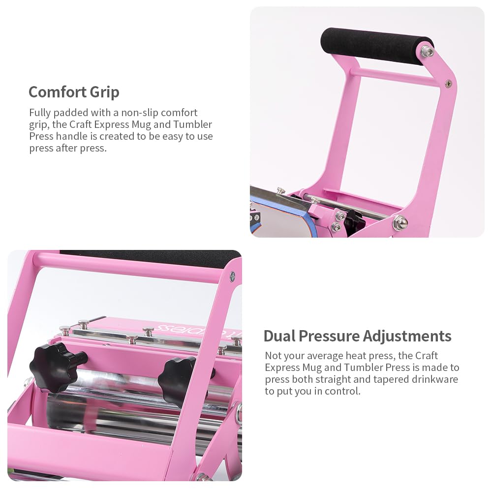 Craft Express Tumbler Press Machine for Crafting and Sublimation – for Use with Stainless Steel Tumblers and Skinny Bottles – Create Heat Transfers to Make Retail Products and Gifts Craft Express