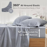 Comfort Spaces 100% Cotton Sheets Twin XL, Breathable, Naturally Cool Cotton Sheets, Soft Cotton Bed Sheets with 14" Elastic Pocket Fits up to 16" Mattress, All Seasons Sheet Set, Diamond Blue 3 Piece Comfort Spaces