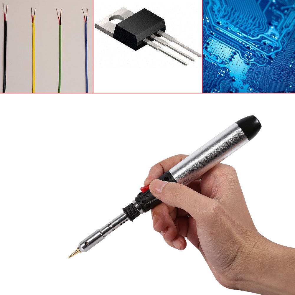 Jadeshay Butane Gas Soldering Iron Kit, 4 in 1 Cordless Adjustable Temperature 250-450℃ Welding Tool with Interchangeable Tips Jadeshay