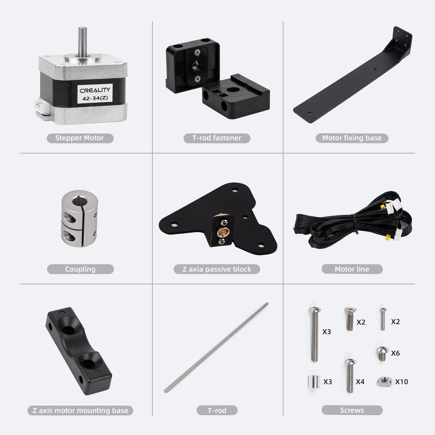 Creality 3D Printer Ender 3 Dual Z-axis Upgrade Kit with Lead Screw, Metal Power Supply Holder and Stepper Motor, 3D Printers Dual Screw Rod Upgrades Kit for Ender 3, Ender 3 Pro, Ender 3 V2 - WoodArtSupply