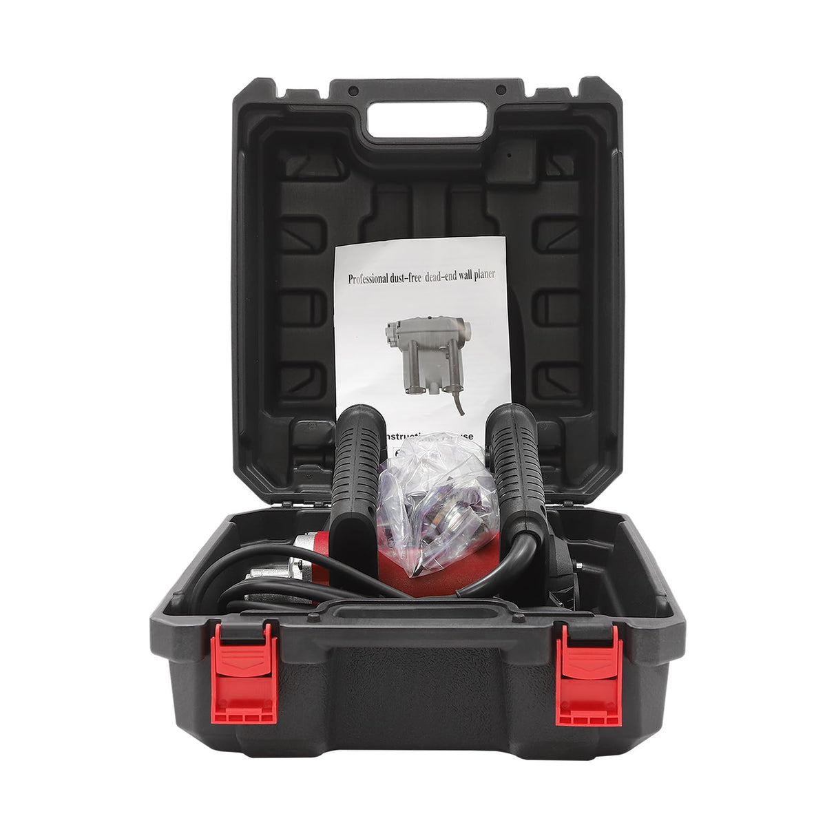 1300W Electric Wall Planer, Handheld Power Hand Planer Portable Roller Planer with Cable, Electric Wall Concrete Tool for Wall Renovation (Red) HuaShuani