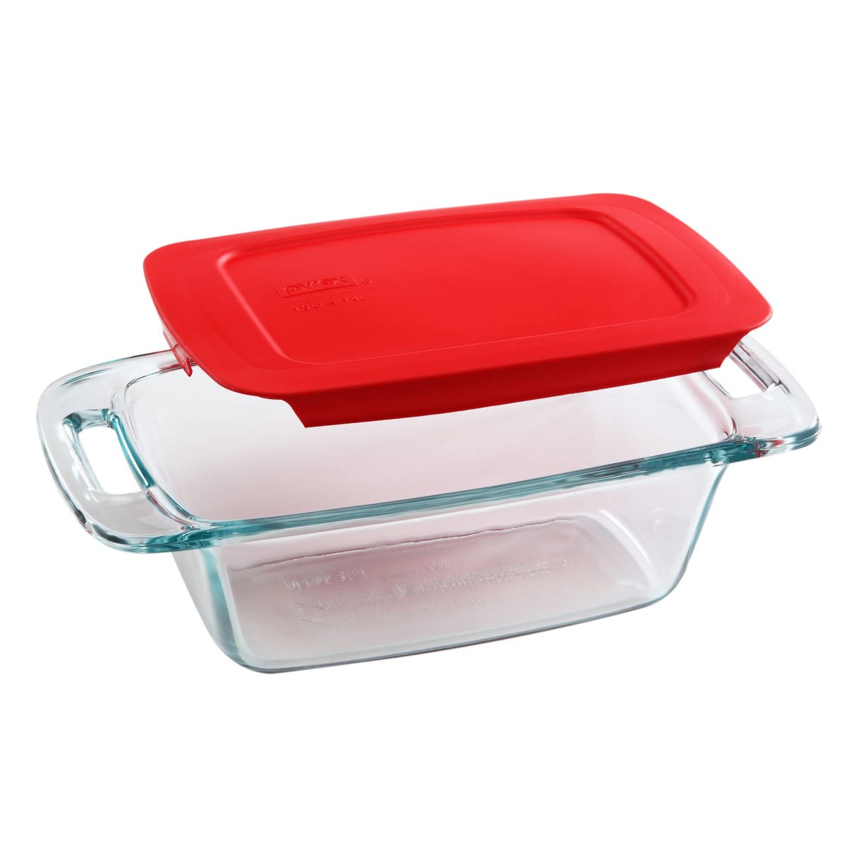 Pyrex Easy Grab 1.5-Qt Glass Loaf Dish with Lid, Tempered Glass Baking Pan with Large Handles, Non-Toxic, BPA-Free Lid, Bread Pan, Dishwasher, Fridge, Freezer, Oven and Microwave Safe Loaf Pan Pyrex