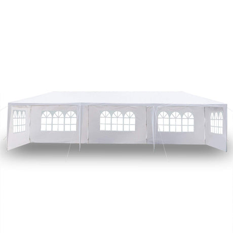 IMSEIGO 10x30 FT Heavy Duty Canopy Tent, Stable Spiral Tubes Waterproof Outdoor Inflatable Party Tent White Wedding Tents Patio Gazebo Canopy for Parties with 5 Removable Sidewalls Imseigo