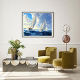 Natuyalo Paint by Numbers for Adults Beginner, Sailboat Acrylic Easy Paint by Numbers Kits Ocean Landscape Craft Kits for Adults Suitable for Home Wall Decoration Flameless 16x20 Inch Natuyalo