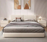 ROPSHTSF Bedside Table, Modern and Simple, Solid Wood Bedside Table, Bedroom Home Use, Free Installation, Cream Style Leather Bedside Table, Luxury Night Stand with 2 Drawer(Pink White,Right) ROPSHTSF