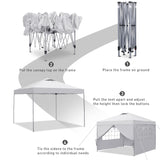 GDY 10x10ft Pop-up Paint Tent,Pop Up Canopy Tent with Sidewalls, Instant Shelter Portable Outdoor Canopies with 4 Removable Side Walls, (White GDY