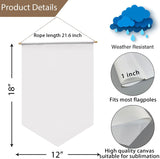 Sublimation Blank Custom Banner, Wall Display Waterproof Canvas Banner, Sublimation Transfer Heat Press Printing Crafts. (12 Pcs) KKSUBCA