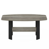 Furinno Simple Design Coffee Table, French Oak Grey/Black Furinno