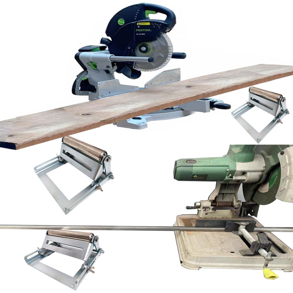 Adjustable Miter Saw Roller Stand, Adjustable Cutting Machine Support Frame, Roller Stand for Woodworking. 280 Lbs Capacity and Height Adjustment From 2.3 Inches To 5.3 Inches WUXIANCILANG