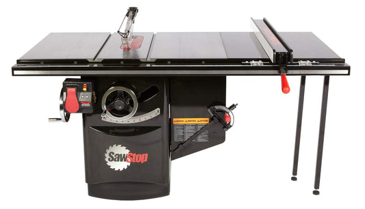 SAWSTOP 10-Inch Industrial Cabinet Saw, 7.5-HP, 52-Inch Industrial T-Glide Assembly (ICS73480-52) - WoodArtSupply