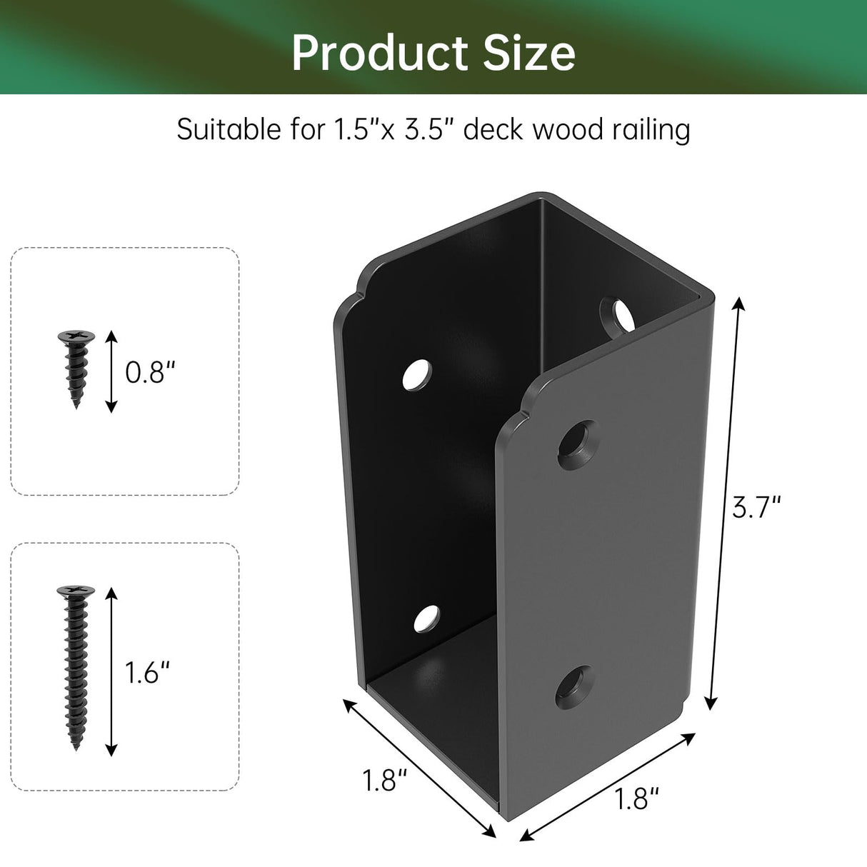 IRENPORU 24PCS 2”x 4” Stainless Steel Deck Railing Brackets Connectors, 2x4 Brackets for Stair Fence Railings Handrail IRENPORU