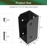 IRENPORU 24PCS 2”x 4” Stainless Steel Deck Railing Brackets Connectors, 2x4 Brackets for Stair Fence Railings Handrail IRENPORU