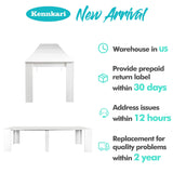 Kennkari Modern Expandable Dining Table for 2-10 People, Large Extendable Dining Room Table for Kitchen Living Room, Rectangle Kitchen Table (White 118" W) Kennkari
