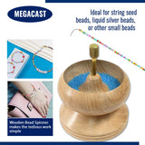 MegaCast Wooden Bead Spinner, Bead Loader Spinner with Needle Jewelry Making Bead Holder for Craft Stringing Beads MegaCast