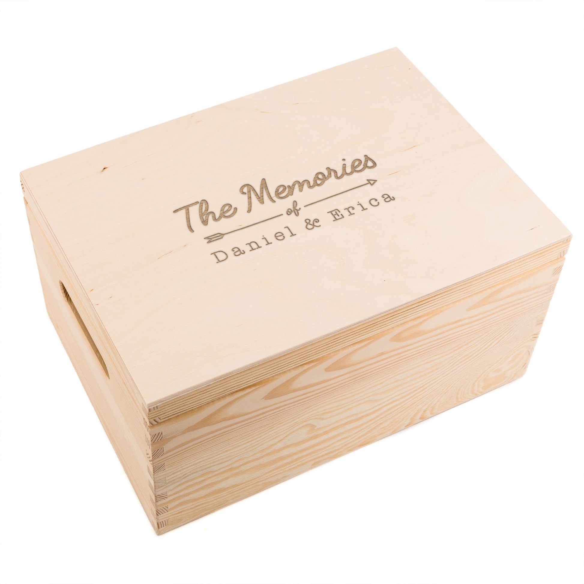 Personalized Wooden Keepsake Box -"The Adventures Of.." Design - Anniversary Engagement Gifts for Couples - Christmas Xmas Holiday Present for - WoodArtSupply