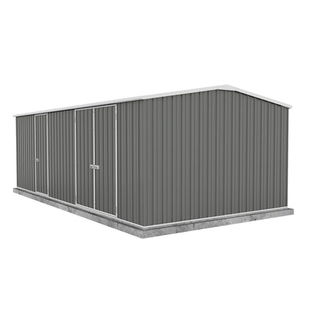Absco Workshop 20 Ft. x 10 Ft. Metal Storage Shed DIY Galvanized Steel Sheds for Lawn Mower, Equipment, Workbench, Tools, Garden in The Yard, Garden, Patio, Outdoor Storage (Woodland Gray) ABSCO