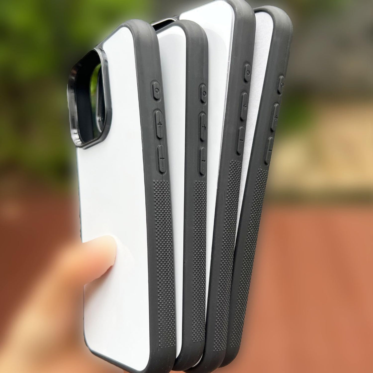 JUSTRY 10PCS Sublimation Blanks Phone Case Cover Printable Phone Cases Designed for iPhone 16, 6.1" Soft Rubber Case + Aluminum Insert,Custom Printable, Anti-Slip Phone Shockproof Cover Black JUSTRY