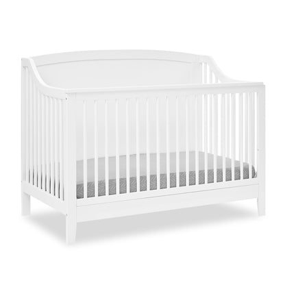 Delta Children Campbell 6-in-1 Convertible Crib - Greenguard Gold Certified, Bianca White - WoodArtSupply