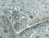 Grand Linen 3 Piece Oversized Lightweight All-Season Paisley Design Quilt Set, King Size, 115” Wide x 95” Long, Soft Microfiber Bedspread with 2 Shams, Blue, Grey and Brown Colors, Reversible Coverlet Grand Linen