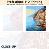 TUMOVO Italy DIY Paint by Numbers for Adults Beauty Seaside Paint by Number Mediterranean Cityscape Acrylic Paint by Numbers Kits on Canvas Amalfi Coast Oil Painting for Adults 16"x20"(Frameless) TUMOVO