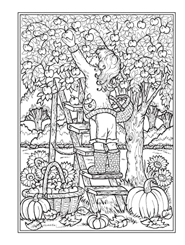 Creative Haven Autumn Harvest Coloring Book (Adult Coloring Books: Seasons) WoodArtSupply