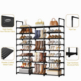 SUOERNUO Shoe Rack Storage Organizer Holds 50-55 Pairs Tall Shelf for Shoes Metal Freestanding Closet Black 9-Tier Non-Woven Dustproof SUOERNUO