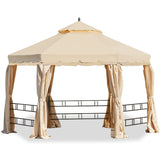 Garden Winds Replacement Canopy Top Cover Compatible with The Erommy 12ft Hexagon Gazebo - Riplock 350 Garden Winds