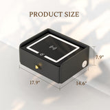 HOMEMORE Smart Nightstand Floating Bedside Table LED Nightstand with Charging Floating Nightstand Bedroom Options for Young People.Black HOMEMORE