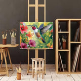 Natuyalo Paint by Numbers for Adults Beginner, Hummingbirds and Flowers Acrylic Painting by Number Kits Animal DIY Art Craft Kits Suitable for Home Wall Decoration Frameless (16x20 Inch) Natuyalo