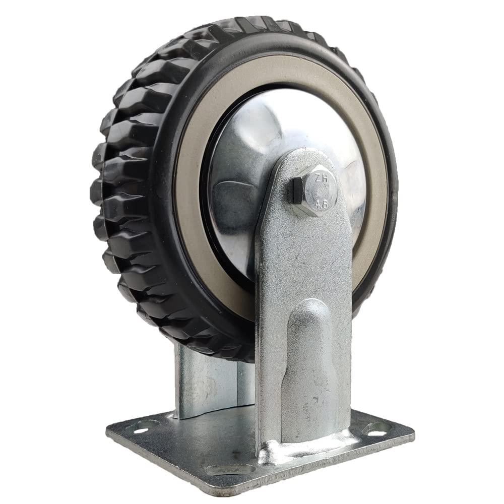 KUNMIN Set of 4 Heavy Duty Casters, 6 inch Polyurethane Ball Bearing Heavy Duty Castor, 2 Fixed Wheels & 2 Lockable Wheels, 6 inch Casters Wheel KUANMIN