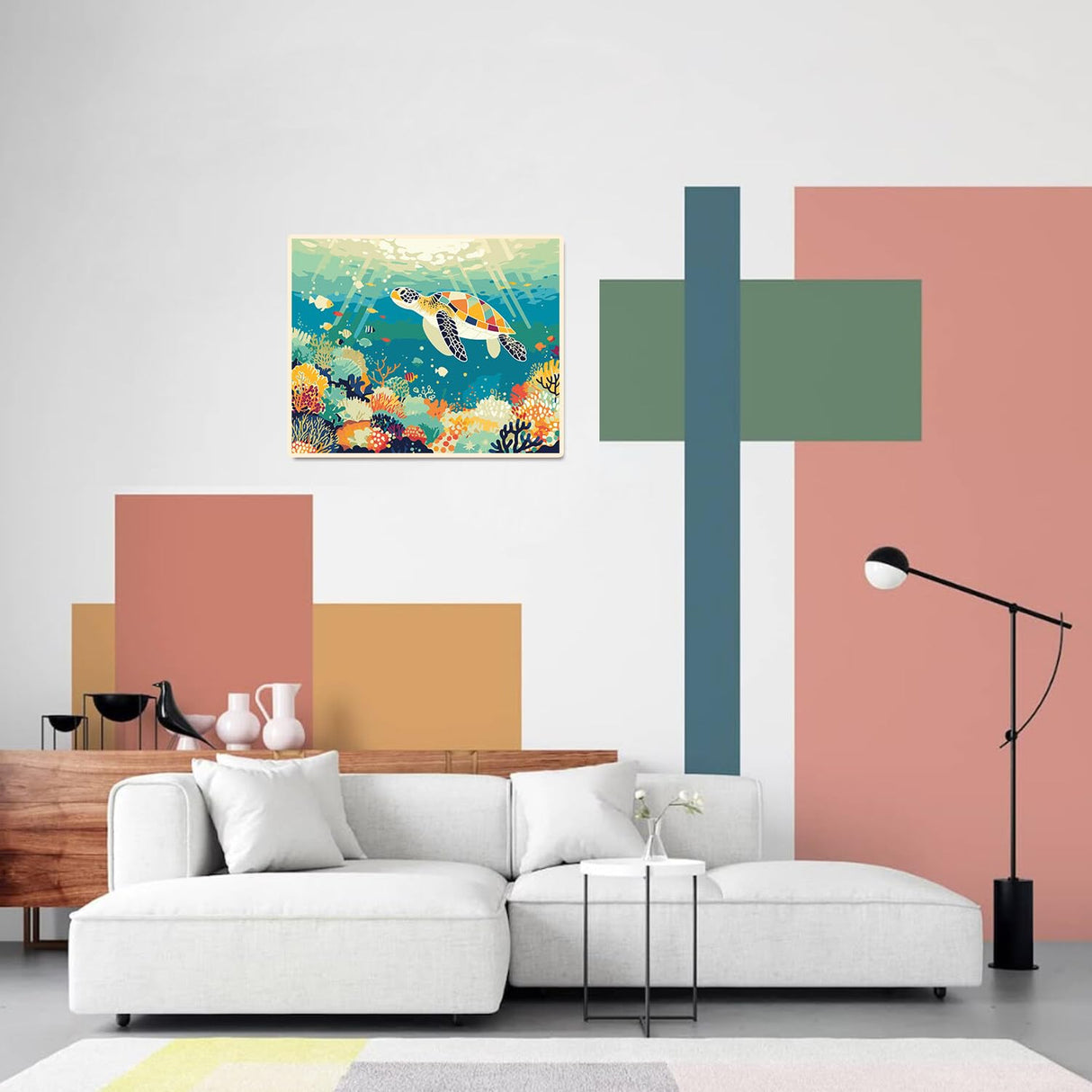 Sea Turtle Paint by Numbers Kit for Adults Beginner Turtle Oil Painting Kit Adult Paint by Number Kits on Canvas Animals DIY Painting for Beginners Art by Numbers for Gifts Home Wall Decor 16x20 Inch obterie