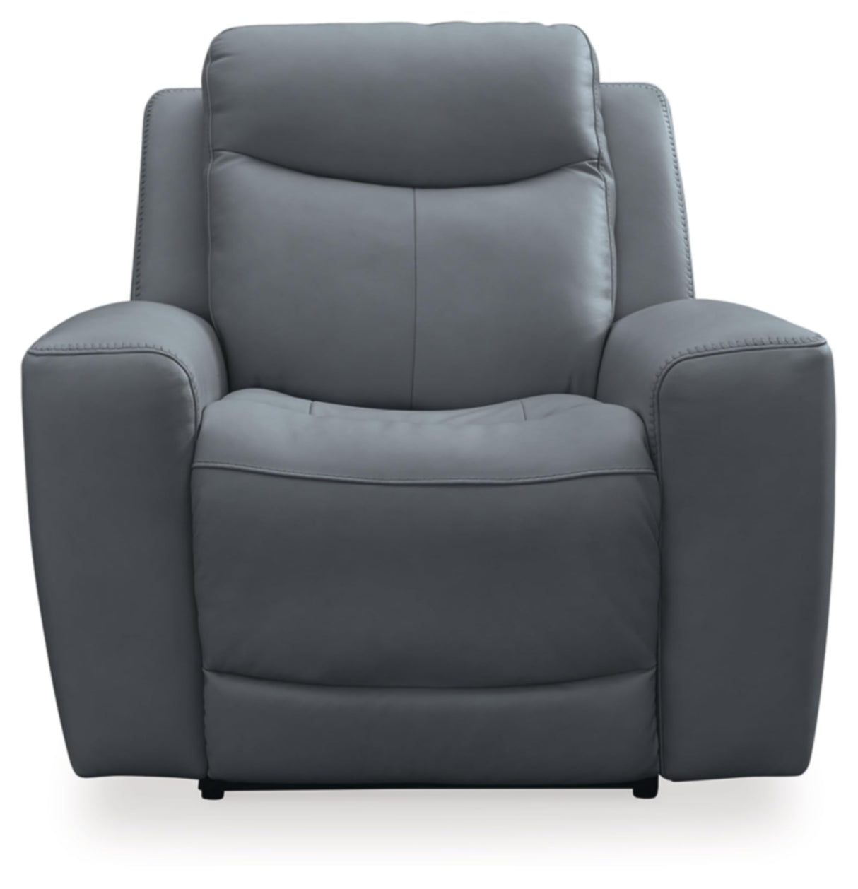 Signature Design by Ashley Mindanao Contemporary Leather Match Upholstered Power Recliner with Adjustable Headrest, Gray Signature Design by Ashley