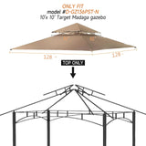 HETTRICK 10X10 Replacement Canopy roof Cover Top Only for Target Madaga Gazebo(Khaki) HETTRICK