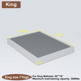 FMDMR King Size Box Spring for King Bed, 7 Inch High Profile King Box Spring Only with 3000lbs Max Weight Capacity, Durable Mattress Foundation Easy Assembly, Non-Slip, Noise Free FMDMR