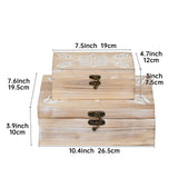 DECOR4SEASON Rustic Farmhouse Wooden Box Set of 2, Handcrafted Pine Wood with Hinged Lid and Intricate Mandala Carved Design for Home Decor DECOR4SEASON