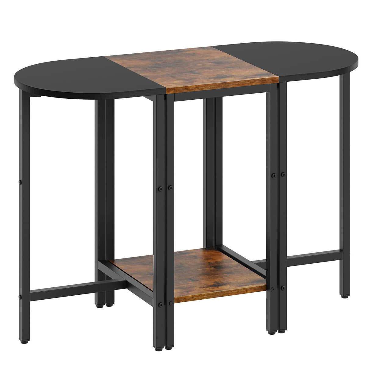 YATINEY Nesting Coffee Tables, End Tables Set of 3, Industrial Small Stacking Side Table, Wooden Nesting Tables, Multiple Combination Options, for Living Room, Office, Rustic Brown and Black ET33BR YATINEY