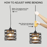 Ynzefly Pendant Light, Kitchen Island Hanging Light Fixtures Wood Farmhouse Metal Pendant Lighting for Dining Room Bedroom Bar Office, Industrial Black, 1 Pack Ynzefly