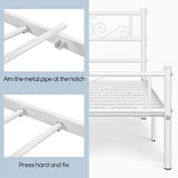 Yaheetech Twin Bed Frames Metal Platform Bed with Headboard and Footboard No Box Spring Needed Easy Assembly,Under-Bed Space: 12.6''/White/Twin Bed Yaheetech