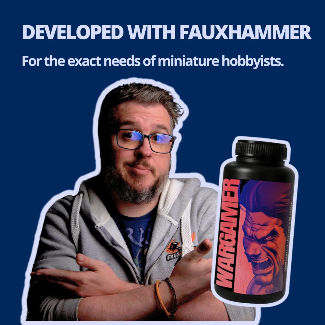 WARGAMER by FauxHammer | Durable Tabletop Miniature Resin | Wash with Water or IPA (1kg) Yes, That's 3D Printed