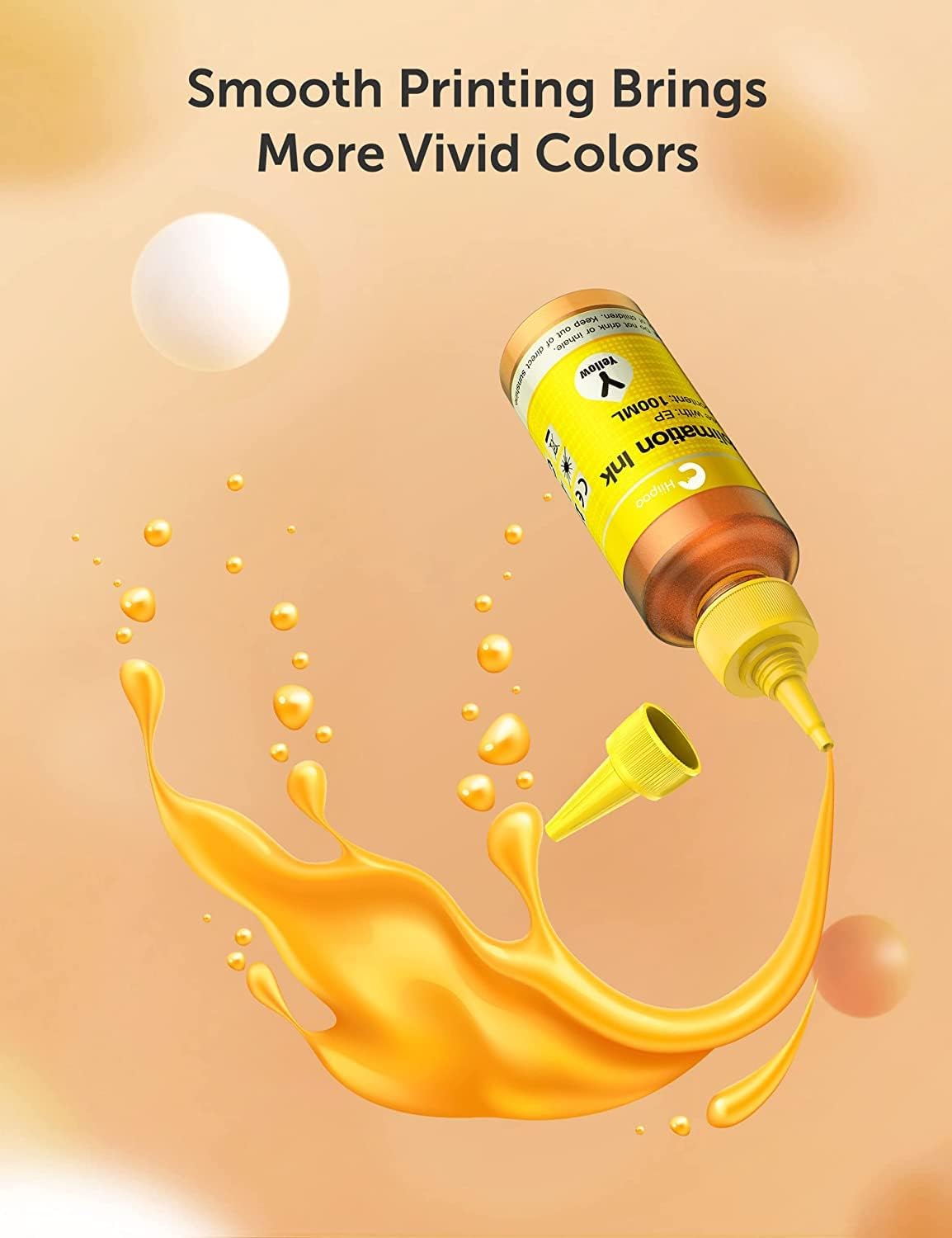 Hiipoo 500ML Sublimation Ink Refill for ET2400 ET-2720 ET-2760 ET-2800 ET-2803 ET-2850 ET-4800 ET-15000 ET-3760 Inkjet Printer Heat Press Transfer on Mugs T-Shirts Pillows (Upgrade Version) Hiipoo