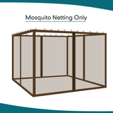 Gazebo Universal Replacement Mosquito Netting - Wonwon Outdoor Gazebo Canopy 4-Panel Screen Walls with Zipper for 10' x 12' Gazebo (Mosquito Net Only) (Brown) Wonwon