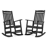 FUNBERRY Patio Rocking Chairs Set of 2,Poly Lumber Rocker,All Weather Rocking Chair Outdoor,High Back Porch Rocker,Cracker Barrel Rocking Chairs for Porch,360lbs FUNBERRY