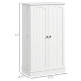 HOMCOM 41" Kitchen Pantry Storage Cabinet, Freestanding Kitchen Cabinet with 12 Door Shelves, Double Doors, 5-Tier Shelving and Adjustable Shelves, Paper White HOMCOM