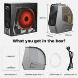 Creality Official Space Pi Filament Dryer, 3D Printer Filament Dryer Box with Built-in Fan Filament Storage Holder Filament Dehydrator for 1KG 1.75/2.85mm One-Key Setting for PLA PETG ABS TPU Nylon Creality