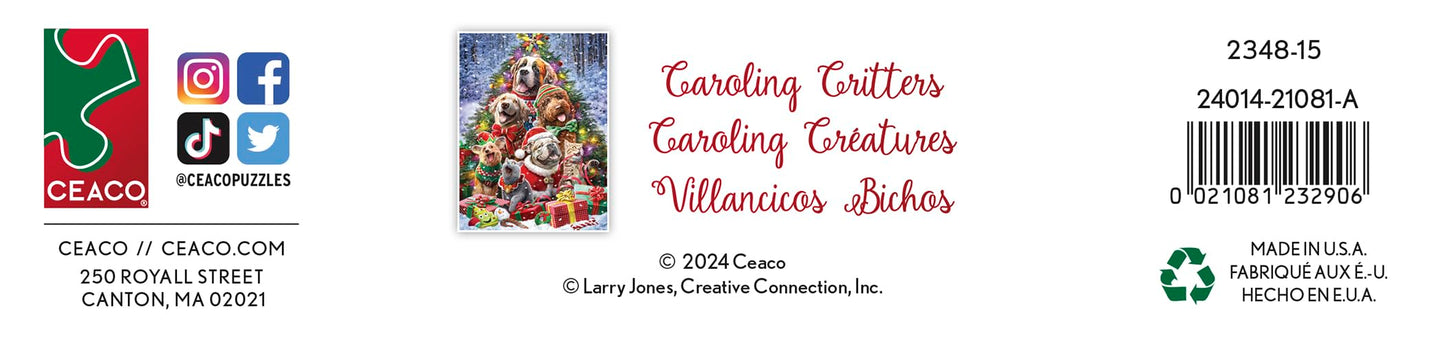 Ceaco - Larry Jones - Caroling Critters - 500 Piece Jigsaw Puzzle