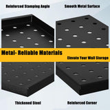 PBHEPJ 6 Pcs Metal Pegboard Panels, Heavy Duty Peg Boards for Garage and Garden Tool Storage, Includes Drywall Anchors and Screws Kits, Black (6 pcs 16in x 12in) PBHEPJ